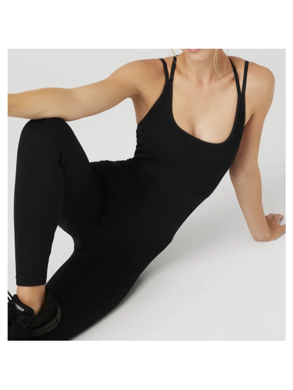 Alo yoga sexy comfortable flattering full-length Seamless Cable Knit Onesie